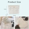uekeboag White Quilted Cotton Makeup Pouch,Coquette Quilted Toiletry Bag for Women and Girls, Floral Coquette Organizer Bag, Aesthetic Travel Cosmetic Bags(02White Flower) - Image 2