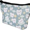 YOUYA DENTAL Cosmetic Bag for Women, Makeup Bags Adorable Teeth Pattern Roomy Portable Travel Toiletry Bag Makeup Pouch Organizing Small Items Accessories Organizer Cute Gifts - Image 4