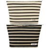 2 Pieces Makeup Bag Large Stripe Cosmetic Bag Black White Capacity Canvas Travel Toiletry Bag Organizer Cute Makeup Brushes Aesthetic Accessories Storage Bag for Women