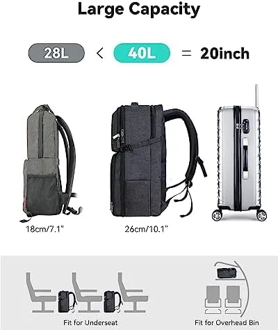 Upgraded Version Business Backpack, Anti Theft Carry on Backpack, Extra Large 17.3 inch Travel Laptop Backpack, Water Resistant College Bag Carry on Bag Gifts for Men&Women for Office/Teacher/Work. - Image 2