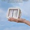 Small Cosmetic Bag for Purse Mini Makeup Bag for School Cute Clear Make Up Pouch for Travel Tiny Leather White Make Up Organizer Case for Backpack Toiletry Bag Waterproof Square Pouch with Zipper - Image 5