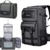 WITZMAN Carry On Travel Backpack for Men Duffle Bags Fit for 17 Inch Laptop Airline Approved Backpack and Toiletry Bag Hanging Multi-organization Bathroom Bag Water-resistant Bag
