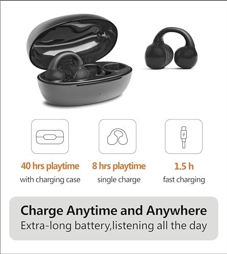 Open Ear Clips on Headphones Wireless Earbuds Bluetooth Stereo Sport Earphones with Mic Noise Canceling Lightweight Waterproof - Image 7