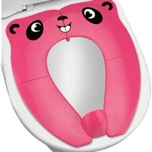 RafaLife Bath Toys - [Upgrade Splash Guard - Stable] Portable Toilet Training Seat for Toddlers, Boys & Girls. Folding Travel Potty Seat. Extra Stable, Powerful and Safe, with Handy Carry Bag (Pink)