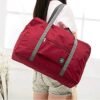 2 Pack Foldable Travel Bag Waterproof Travel Duffel Bag,Women Ladies Man Canvas Weekender Bag Overnight Carry-on Tote Duffel in Trolley Handle (Black&Rred)… - Image 6
