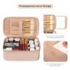 OCHEAL Makeup Bag,Vegan Leather Makeup Organizer Bag,Travel Essentials Cosmetic Bag Make Up Bag Small Makeup Case Toiletry Bag for Women,Compact Capacity for Daily Use, Double Zippers -Rose Gold - Image 3