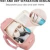 WANDF For Spirit Airlines Personal Item Bag 18x14x8 Travel Duffel Bag with TSA Approved Quart Size Bag & Shoes Bag Weekender Overnight Bag Carry-on Luggage for Women （Pink） - Image 4