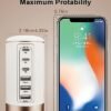 60W USB-C Charging Station for Multiple Devices, Universal 20W USB-C & 18W USB Charging Hub, Smart IC Identification Technology Charging Tower for iPhone iPad Tablets Smartphones, Home Office Use - Image 4