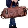 Handmade Vintage Travel Luggage 30 Inch Duffel Gym Sports Bag Weekender Travel Overnight Carry One Duffel Bag For Men (30 inch large) - Image 4