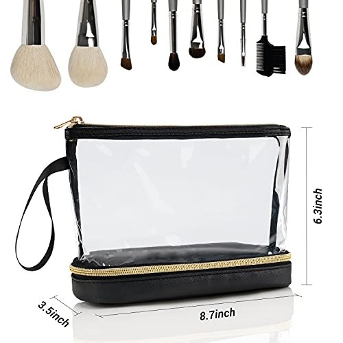 Ethereal Travel Makeup Bag, Clear Cosmetic Bag Make Up Organizer TSA Approved Toiletry Bag, Waterproof Pouch for Women Purse for Toiletries Accessories Brushes - Image 6