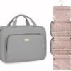 Toiletry Bag with Hanging Hook, Portable Makeup Cosmetic Bags, Space-efficient, Collapsible Moving, making it more suitable for Travel