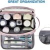 BAGSMART Large Toiletry Bag for Women, Cosmetic Makeup Bag Organizer, Travel Bag for Toiletries, Dopp Kit Water-resistant Shaving Bag for Accessories, Pink-Large - Image 2