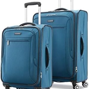 Samsonite Ascella X Softside Expandable Luggage with Spinners, Teal, 2PC SET (Carry-on/Medium)