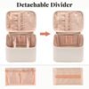 OCHEAL Makeup Bag,Large Travel Makeup Bag Organizer Cosmetic Bags for Women Washable Make Up Bag Makeup Organizer Case with Dividers - Large,Beige - Image 2