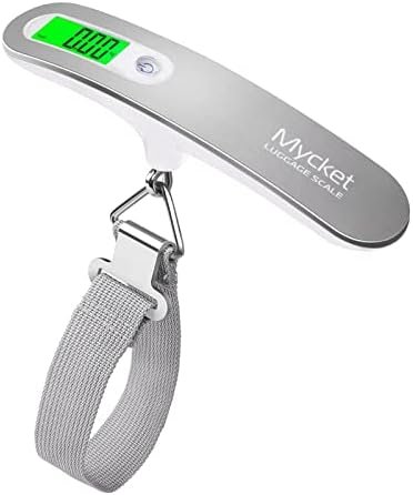 Mycket Luggage Scale Portable Digital Weight Scale Electronic Suitcase Scale Hanging Scales Luggage Weighing Scale 110 Lb/ 50Kg with Backlit with Tare Function Lightweigh for Travel