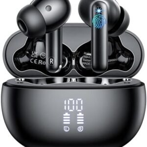 Wireless Earbuds, Bluetooth 5.3 Headphones HiFi Stereo & 4 ENC Mic, 42H Playtime Ear Buds with Charging Case LED Display, Bluetooth Earphones IPX7 Waterproof for iOS Android Earpods Sports Workout