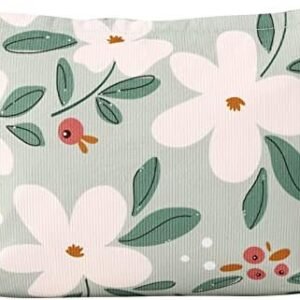MHDGG Makeup Bag Cosmetic Bag for Women,Large Capacity Floral Cosmetic Bag Makeup Bags Women Travel Accessories Organizer Storage Makeup Bag,Big Green Flower
