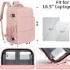 Travel Backpack, Peraonal Item Carry on Backpack Women Airline Approved Carry-ons, Waterproof College Backpack, Business Work Hiking Casual Bag, Fits 16" Laptop, Pink - Image 2