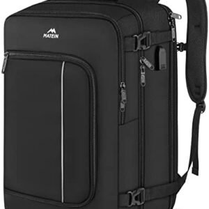 MATEIN Carry on Backpack for Airplanes, Underseat 40L Travel Backpack Personal item Size with Shoe Bag, TSA 17 inch Travel Backpacks for Men Airline Flight Approved Bag, Black