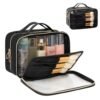OCHEAL Makeup Bag, Double Layer Clear Make up Bag Organizer, Large Capacity Cosmetic Bag for Women Travel Beauty Essentials,Multiple Compartments Makeup Case Zipper Pouch -Clear - Image 9