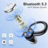 Csasan Headphones Wireless Earbuds Sport, Bluetooth 5.3 Over Ear Buds Stereo Deep Bass Headset with Earhooks, 48H Wireless Earphones with HD Mic, IP7 Waterproof Earbud for Sports/Running/Workout - Image 3