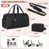 Gym Bag for Women, 40L Duffle Bag with Toiletry Bag Waterproof Weekender Carry On Bag with Shoe Compartment & Wet Pocket for Sports Yoga Travel, Black - Image 2