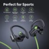 Bluetooth Headphones, Wireless Earbuds IPX7 Waterproof Bluetooth 5.3 Headphones with 16Hrs Playtime Stereo Bass Headsets with Mic Running Headphones with Earhooks for Sports Running Workout - Image 2
