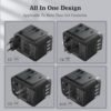 Universal Travel Adapter, Ortiny International Plug Adapter 4 USB A 1 USB C Ports, European Travel Power Adapto All-in-one Travel Charger Outlet Converter for Europe UK AUS Japan Covers 200+Countries - Image 4