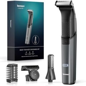 Body Hair Trimmer for Men,Electric Groin & Pubic Hair Trimmer,Mens Body Groomer Kit for Privates,Waterproof Wet/Dry Body Shaver, Comes with Two Replacement Blade and Comb Accessories
