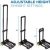 Mount-It! Folding Luggage Cart and Dolly | 77 Lb Capacity | Portable Lightweight Luggage Trolley Cart with Telescoping Handle and 4 Rubber Wheels | Steel Frame - Image 5