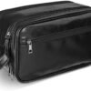 BNSPOCKET Personalized Leather Travel Toiletry Bag for Men, Large Travel Bathroom Shaving Dopp Kit, Large Cosmetic Travel Bag Waterproof