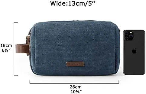 BAGSMART Toiletry Bag for Men, Canvas Travel Toiletry Organizer Dopp Kit Water-resistant Shaving Bag for Toiletries Accessories,Navy Blue-Medium - Image 6