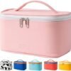 Makeup Bag Portable Travel Cosmetic Bag for Women, Beauty Zipper Makeup Organizer PU Leather Washable Waterproof (Pink)