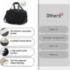 ECOHUB 18'' Personal Item Bag Travel Duffle Bag with Laptop Compartment and Shoe Bag Waterproof Gym bag Carry on bag Overnight Hospital Weekender Bag Traveling Essentials for Women Men (Black) - Image 4