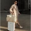 Duffle Bag, Weekender Bags for Women Travel Tote Bags Carry on Bags for Airplanes Overnight Hospital Bag Beige - Image 7