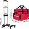 Trunab Rolling Medical Bag with Detachable Trolley, Nurse Rolling Bag with Removable Dividers 15.6” Laptop Sleeve, First Aid Responder Bag Empty for Home Health Nurses, Doctors, EMT, EMS - Image 5