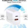 TT&C USB C Charger Block, 20W Dual Port PD+QC Power Wall USB C Adapter, Fast Type C Charging Plug for iPhone 15/14/13/12/11/Pro Max/XS/XR/X, Samsung Galaxy, LG and More-3Pack - Image 7