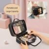 OCHEAL Makeup Bag, Double Layer Clear Make up Bag Organizer, Large Capacity Cosmetic Bag for Women Travel Beauty Essentials,Multiple Compartments Makeup Case Zipper Pouch -Clear - Image 5