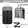 BALEINE Foldable Garment Bags For Travel, 42'' Premium Suit Bags For Men Travel, Carry On Garment Bags for Hanging Clothes (Black) - Image 4