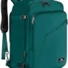 MATEIN Travel Backpack Personal Item Size, Carry on Backpack for Airplanes, Simple Backpack with Trolley Sleeve, Gifts for International Travelers, 35L, Peacock Blue