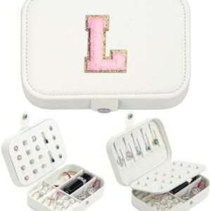 Travel Jewelry Case for Women Girls, L Initial Travel Jewelry Case | Medium Jewelry Travel Case | Personalized Travel Mini Jewelry Case | Birthday Gifts for Women Mom Grandma
