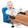 Hook On Chair,Clip on High Chair, Fold-Flat Storage Portable Baby Feeding Seat, High Load Design, Attach to Fast Table Chair Removable Seat for Home and Travel(Bright Blue)