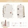 MOSISO Travel Backpack, 40L Carry on Backpack for Women Men, 17 inch Airline Approved Luggage Backpack with USB Port & Hidden Shoulder Straps, Casual Daypack with Toiletry Bag & Shoe Pocket, Beige - Image 3