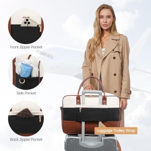 LOVEVOOK Weekender Travel Duffel Bag with Laptop Compartment, Personal Item Duffle Bags for Women, Overnight Bag with Toiletry Bag, Yoga Gym Bag with Wet Pocket, Hospital Bag for Labor and Delivery - Image 6
