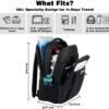Travel Laptop Backpack, College Laptop Backpack, TSA Airline Approved Business Anti Theft Durable Computer Backpack with USB Charging Port, Water Resistant Work Bag Fits 15.6 Inch Laptop, Black - Image 2