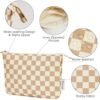 Narwey Small Makeup Bag for Purse Travel Makeup Pouch Cosmetic Bag Zipper Pouch Bags for Women (Light Checkerboard) - Image 3