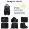 Rolling Backpack for Boys Elementary School Bag with Wheels Travel Trolley Bag 2 wheels and 6 wheels - Image 3