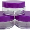 Beauticom 5G/5ML Round Clear Jars with Purple Lids for Lotions, Creams, Toners, Lip Balms, Makeup Samples (Quantity: 25 Pieces) - Image 4