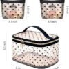 MHDGG Heart Print Mesh Makeup Bags,1Pcs Mesh Cosmetic Bags and 2Pcs Mini Mesh Makeup Bags for Women Mini Zipper Mesh Bags Portable Travel Organizing Purse Makeup Pouches Bags Travel Accessories,Black - Image 4