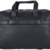 Kenneth Cole REACTION Port Stanley Duffel Pebbled Vegan Leather Carry On Shoulder Duffle Travel Bag, Black, 15" Laptop - Image 2
